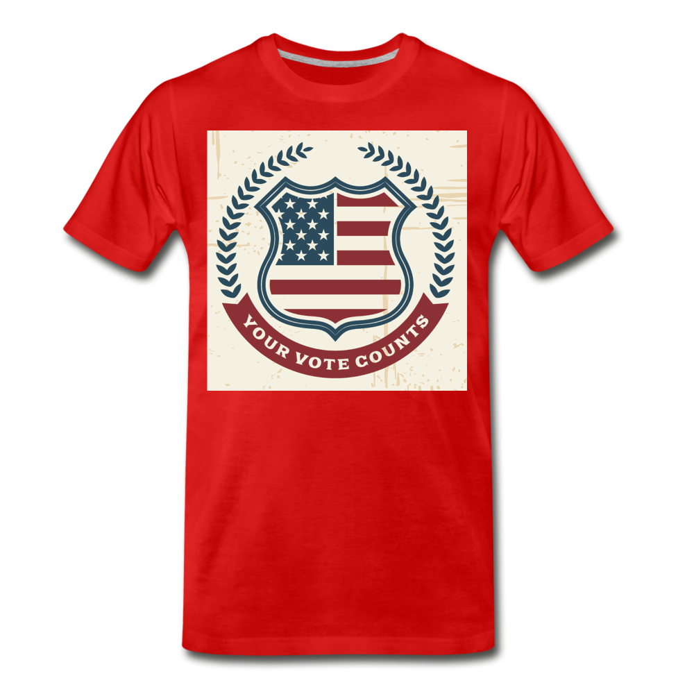 Vintage Your Vote Counts - Men's Premium T-Shirt - red