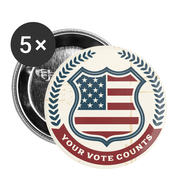 Vintage Your Vote Counts - Buttons small 1'' (5-pack) - white