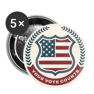Vintage Your Vote Counts - Buttons large 2.2'' (5-pack) - white