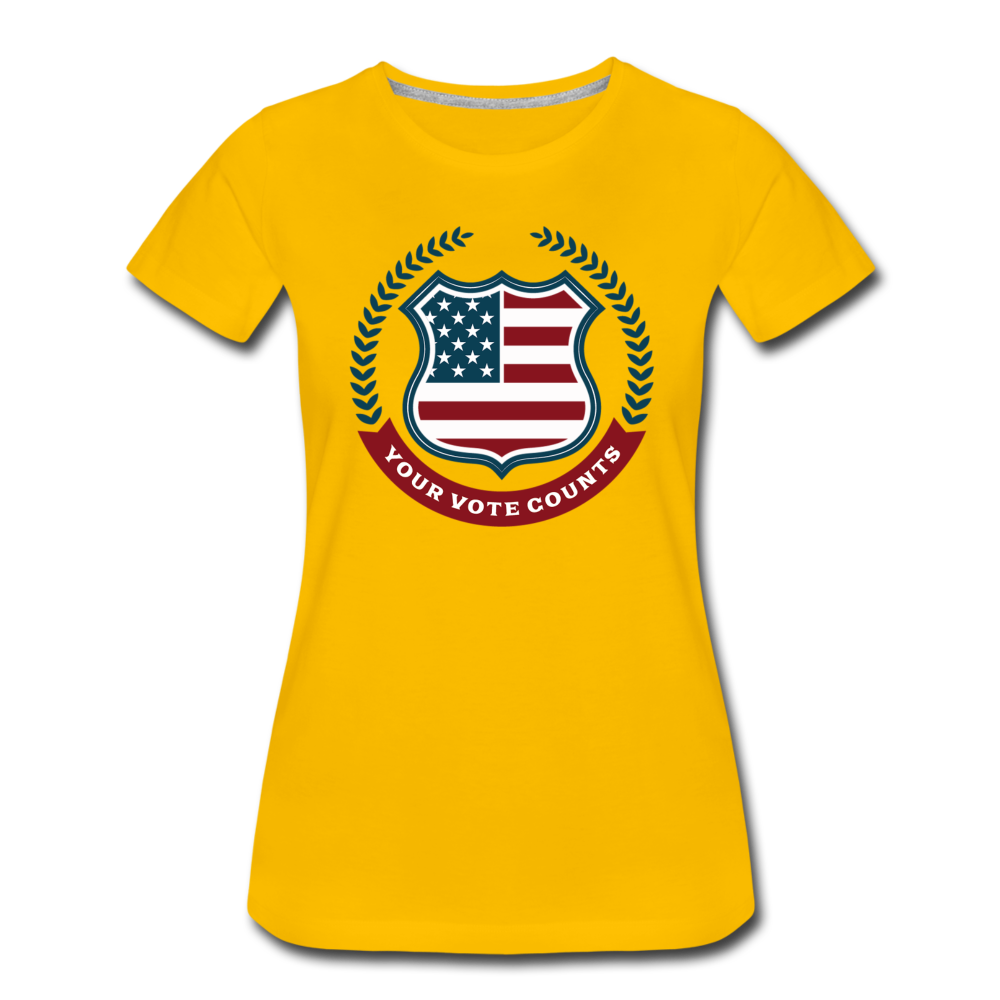 Your Vote Counts - Women’s Premium T-Shirt - sun yellow