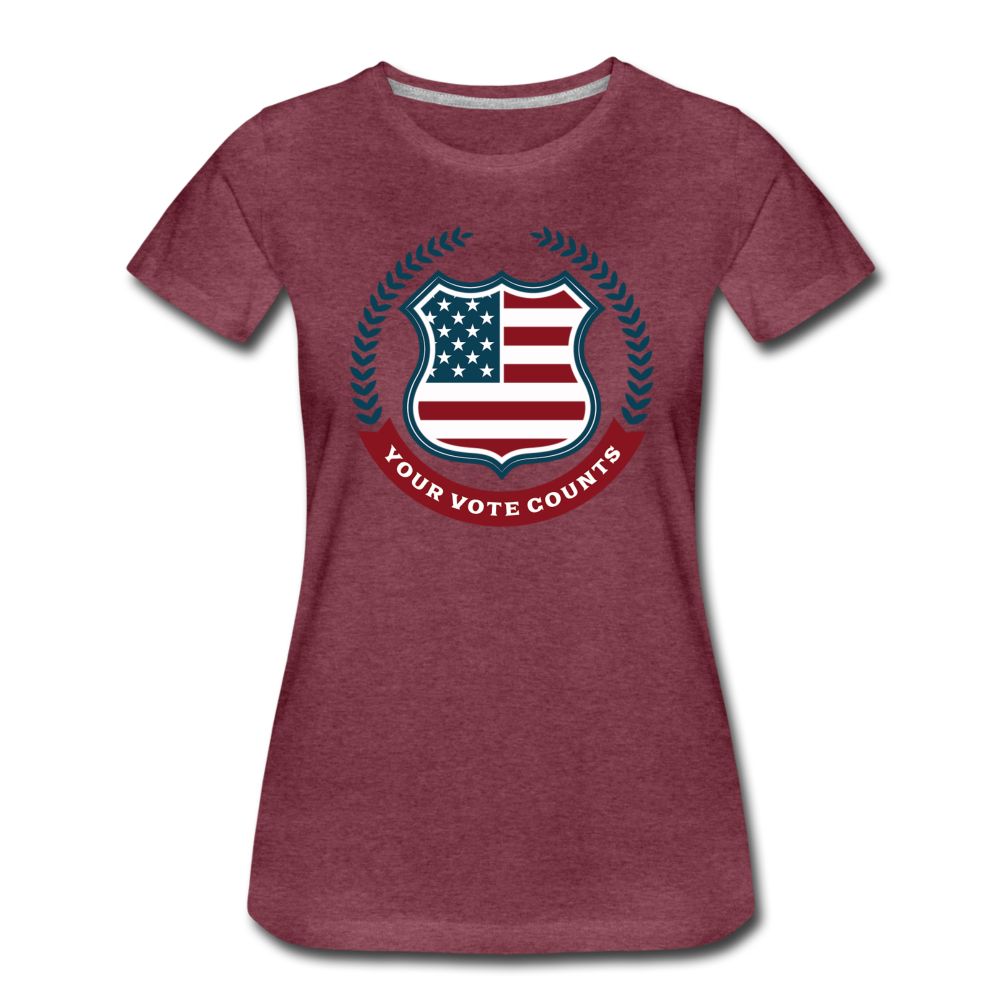 Your Vote Counts - Women’s Premium T-Shirt - heather burgundy