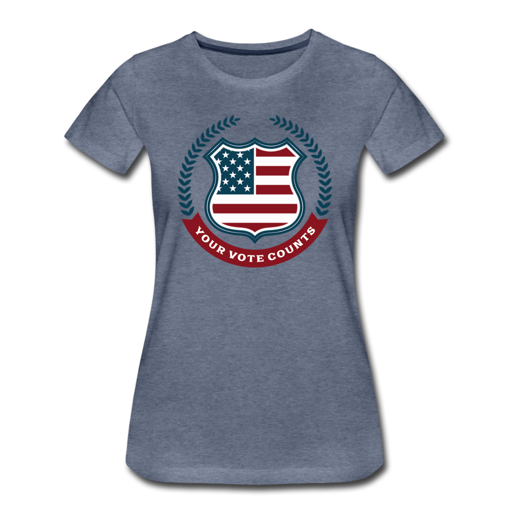 Your Vote Counts - Women’s Premium T-Shirt - heather blue