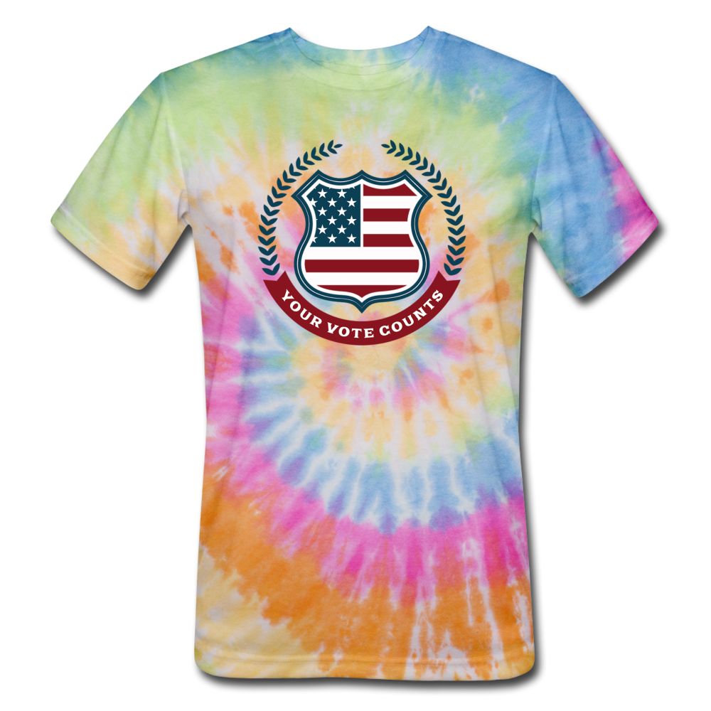 Your Vote Counts - Unisex Tie Dye T-Shirt - rainbow