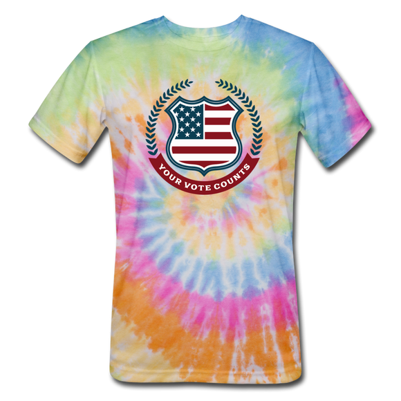 Your Vote Counts - Unisex Tie Dye T-Shirt - rainbow