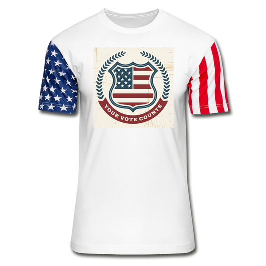 Vintage Your Vote Counts - Stars & Stripes T-Shirt - white