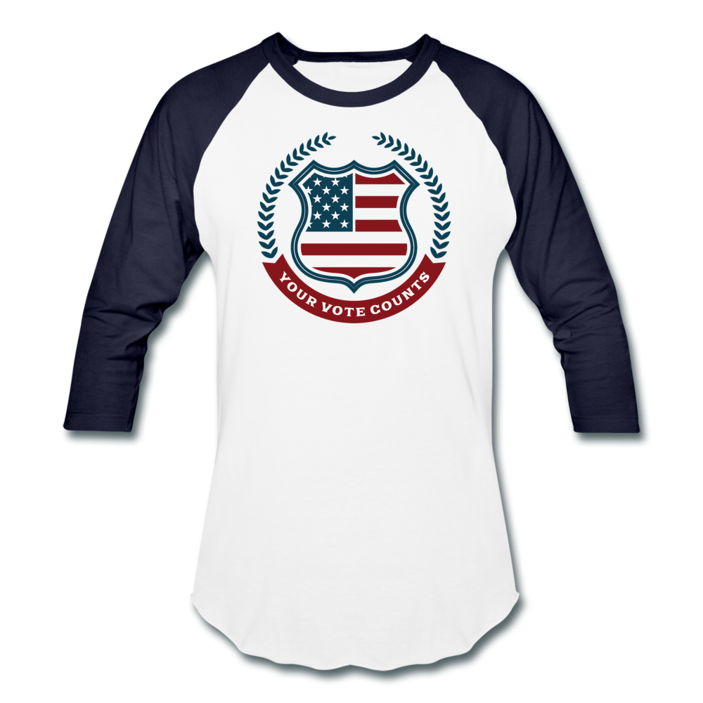 Your Vote Counts - Baseball T-Shirt - white/navy