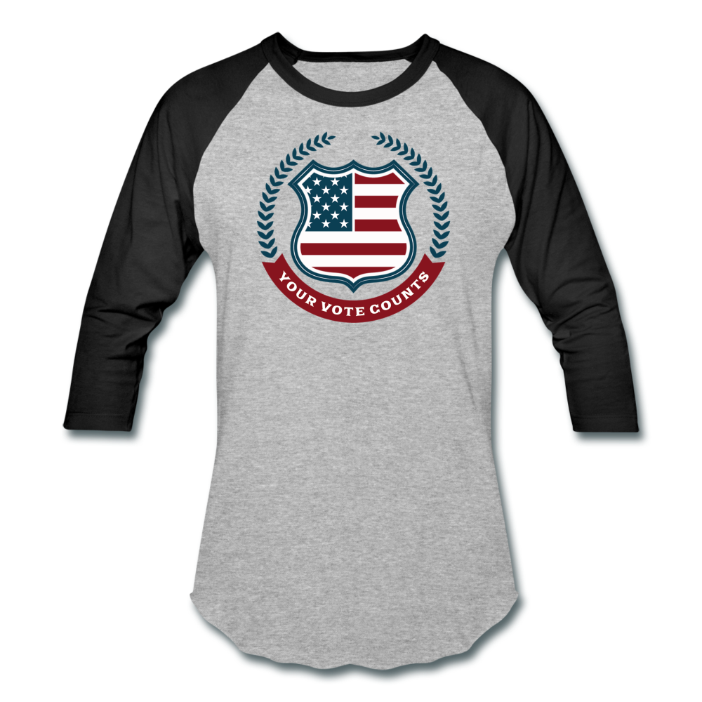 Your Vote Counts - Baseball T-Shirt - heather gray/black