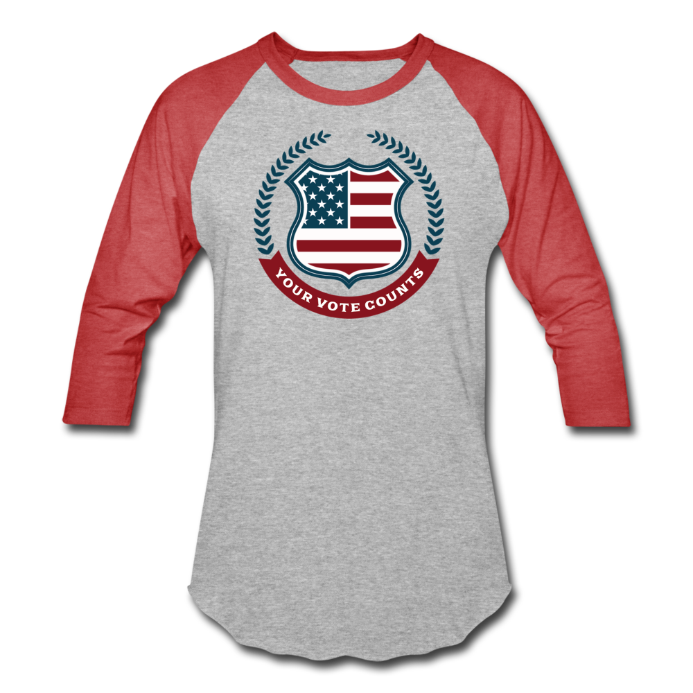 Your Vote Counts - Baseball T-Shirt - heather gray/red