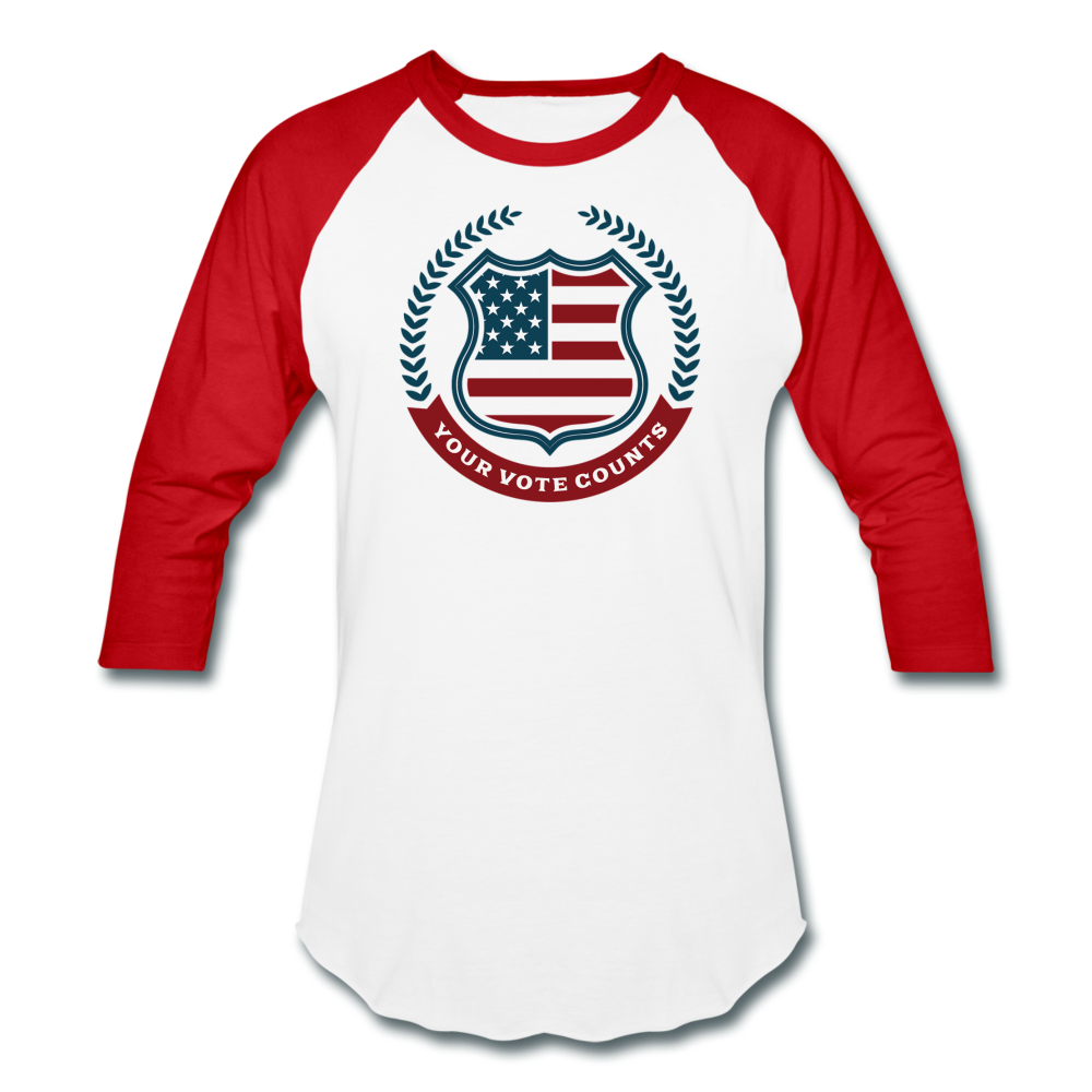 Your Vote Counts - Baseball T-Shirt - white/red