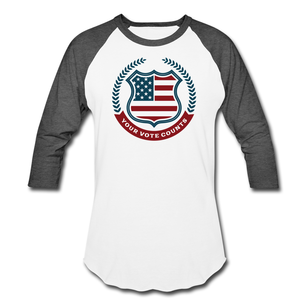 Your Vote Counts - Baseball T-Shirt - white/charcoal