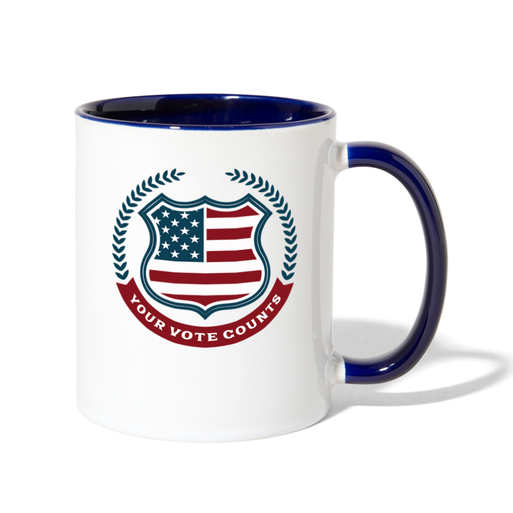 Your Vote Counts - Contrast Coffee Mug - white/cobalt blue