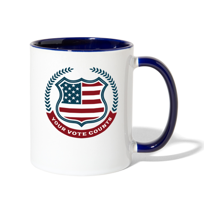 Your Vote Counts - Contrast Coffee Mug - white/cobalt blue