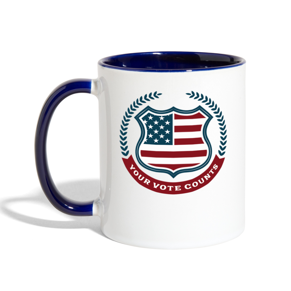 Your Vote Counts - Contrast Coffee Mug - white/cobalt blue