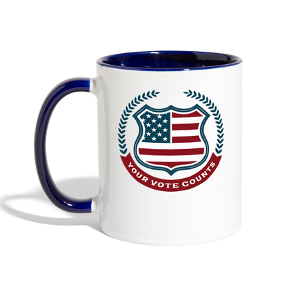 Your Vote Counts - Contrast Coffee Mug - white/cobalt blue