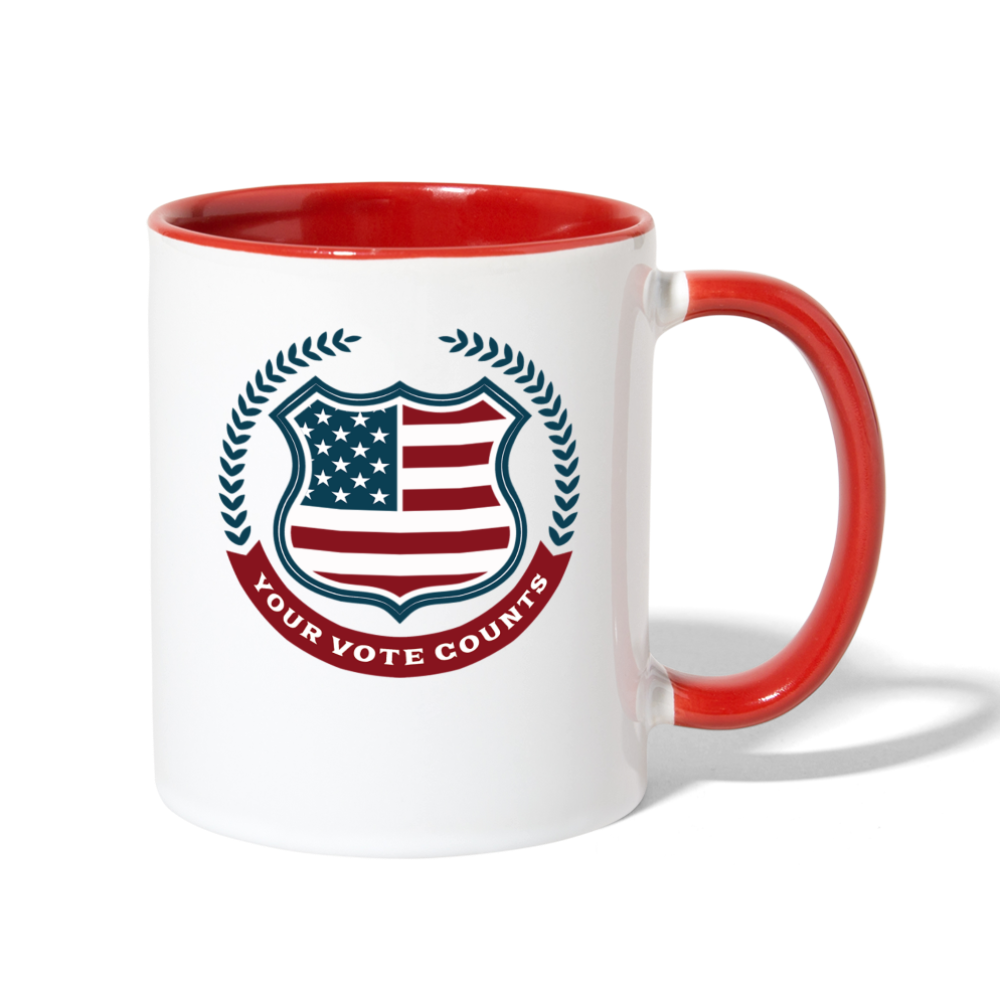 Your Vote Counts - Contrast Coffee Mug - white/red