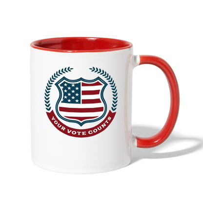 Your Vote Counts - Contrast Coffee Mug - white/red