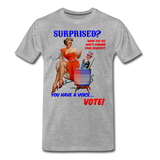 Pinup Voting "Surprised" - Men's Premium T-Shirt - heather gray