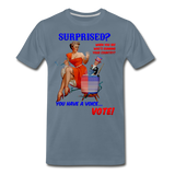Pinup Voting "Surprised" - Men's Premium T-Shirt - steel blue