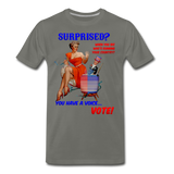 Pinup Voting "Surprised" - Men's Premium T-Shirt - asphalt gray