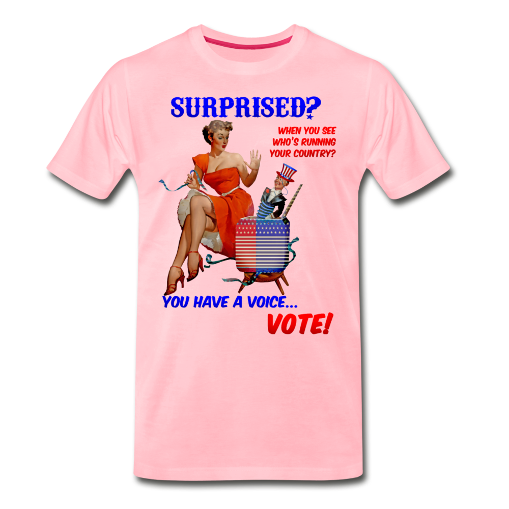 Pinup Voting "Surprised" - Men's Premium T-Shirt - pink