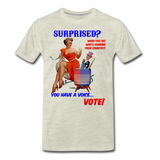 Pinup Voting "Surprised" - Men's Premium T-Shirt - heather oatmeal