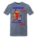 Pinup Voting "Surprised" - Men's Premium T-Shirt - heather blue