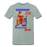 Pinup Voting "Surprised" - Men's Premium T-Shirt - steel green