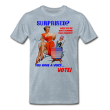 Pinup Voting "Surprised" - Men's Premium T-Shirt - heather ice blue