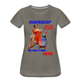 Pinup Voting "Surprised" - Women’s Premium T-Shirt - asphalt gray