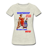 Pinup Voting "Surprised" - Women’s Premium T-Shirt - heather oatmeal