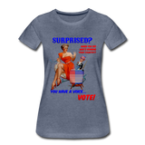 Pinup Voting "Surprised" - Women’s Premium T-Shirt - heather blue