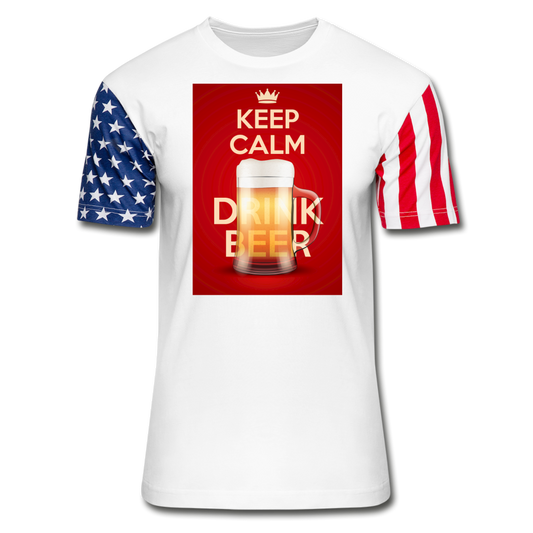 Keep Calm Drink Beer - Stars & Stripes T-Shirt - white