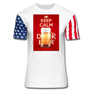 Keep Calm Drink Beer - Stars & Stripes T-Shirt - white