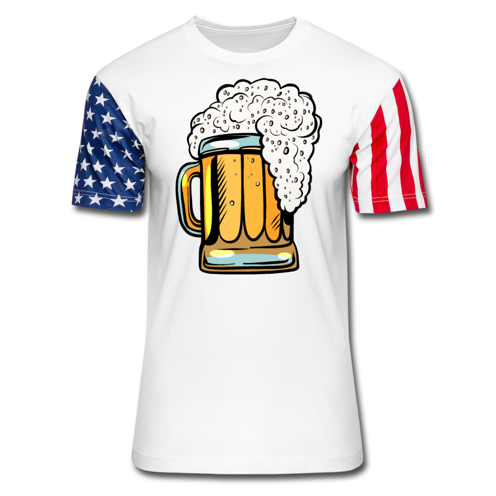 Foamy Beer Mug - Stars & Stripes T-Shirt - white