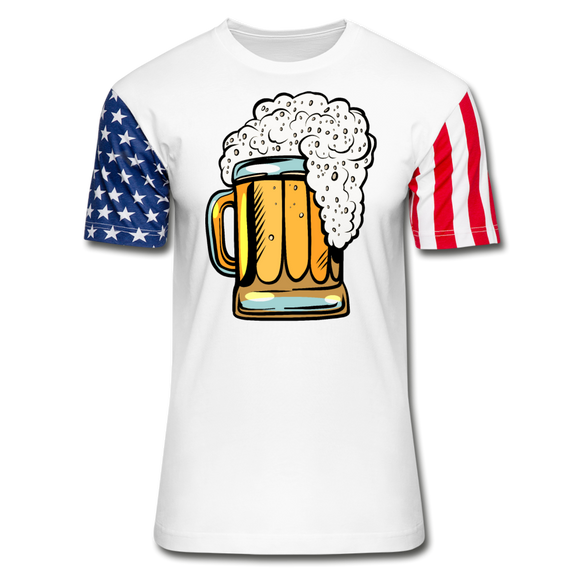 Foamy Beer Mug - Stars & Stripes T-Shirt - white