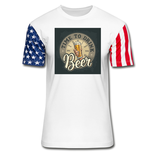 Time To Drink Beer - Stars & Stripes T-Shirt - white