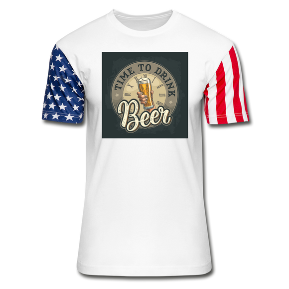 Time To Drink Beer - Stars & Stripes T-Shirt - white