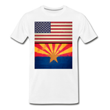 US & Arizona Grunge Flags - Men's Premium T-Shirt - white