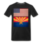 US & Arizona Grunge Flags - Men's Premium T-Shirt - black