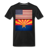 US & Arizona Grunge Flags - Men's Premium T-Shirt - black