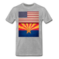 US & Arizona Grunge Flags - Men's Premium T-Shirt - heather gray