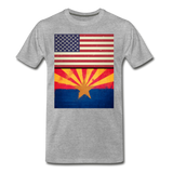 US & Arizona Grunge Flags - Men's Premium T-Shirt - heather gray