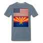 US & Arizona Grunge Flags - Men's Premium T-Shirt - steel blue