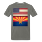 US & Arizona Grunge Flags - Men's Premium T-Shirt - asphalt gray