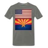 US & Arizona Grunge Flags - Men's Premium T-Shirt - asphalt gray