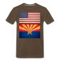 US & Arizona Grunge Flags - Men's Premium T-Shirt - noble brown