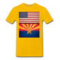 US & Arizona Grunge Flags - Men's Premium T-Shirt - sun yellow