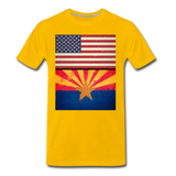 US & Arizona Grunge Flags - Men's Premium T-Shirt - sun yellow