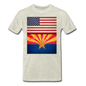 US & Arizona Grunge Flags - Men's Premium T-Shirt - heather oatmeal