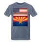 US & Arizona Grunge Flags - Men's Premium T-Shirt - heather blue